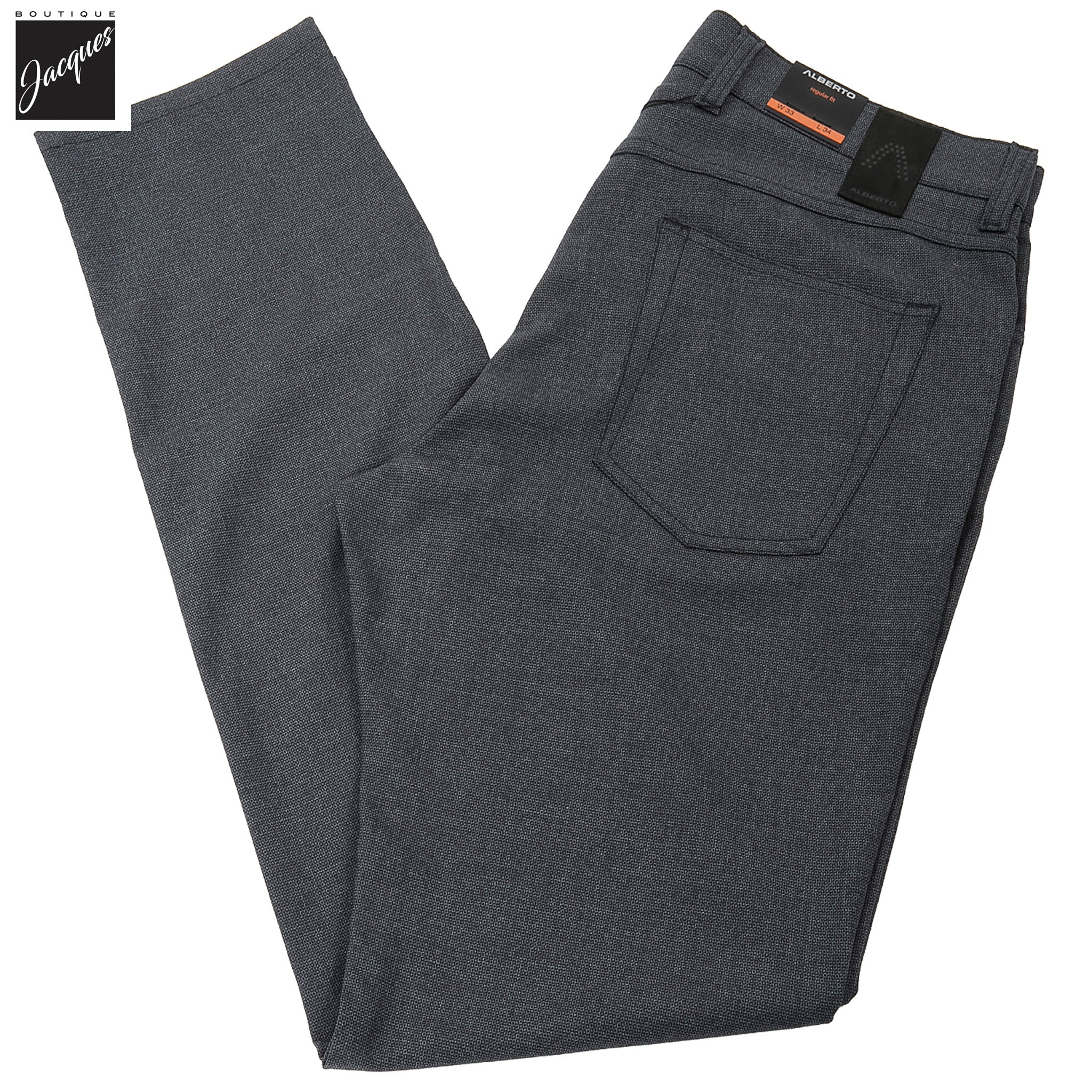 Blue Bi-Colour Double Face Ceramica Pipe Five Pocket Pants - ALBERTO