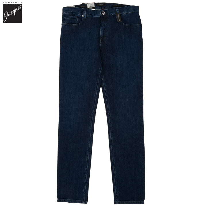 Dark Blue Pipe Premium Business Cotton-Stretch Jeans - ALBERTO - Boutique Jacques International