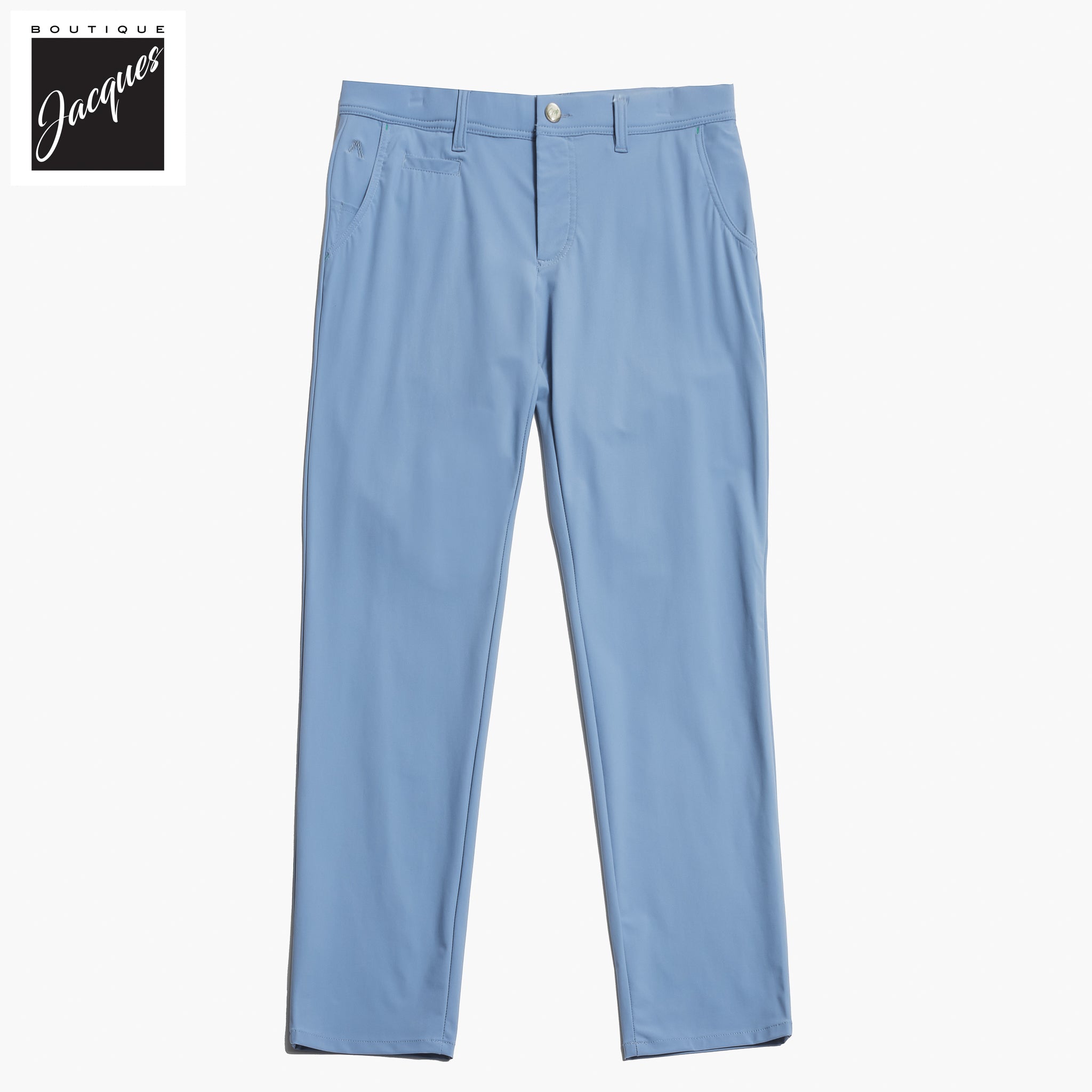 Blue Technical Stretch Fabric Chino-Style Golf Pants - ALBERTO