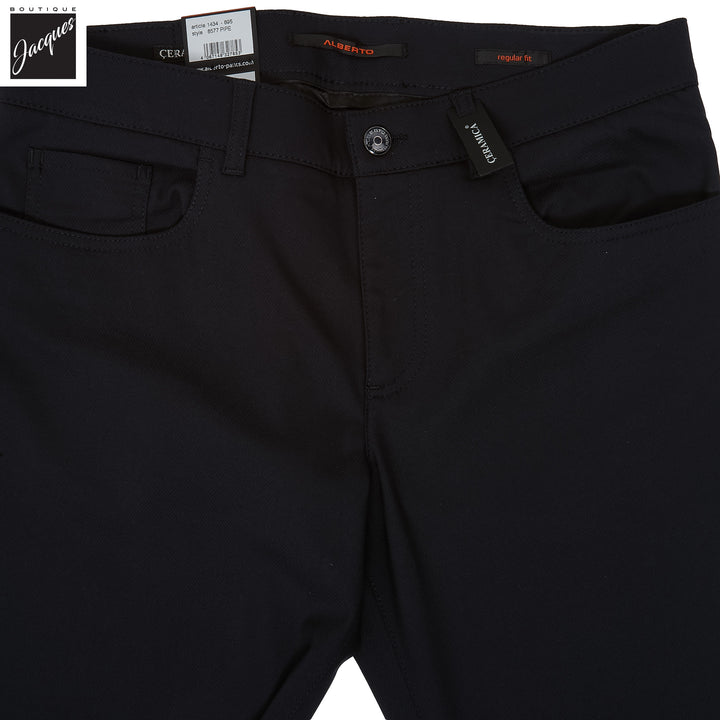 Blue Structure Ceramica Pipe Five Pocket Pants - ALBERTO