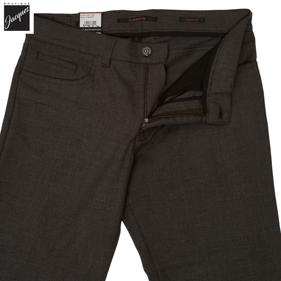 Brown Bi-Colour Double Face Ceramica Pipe Five Pocket Pants - ALBERTO