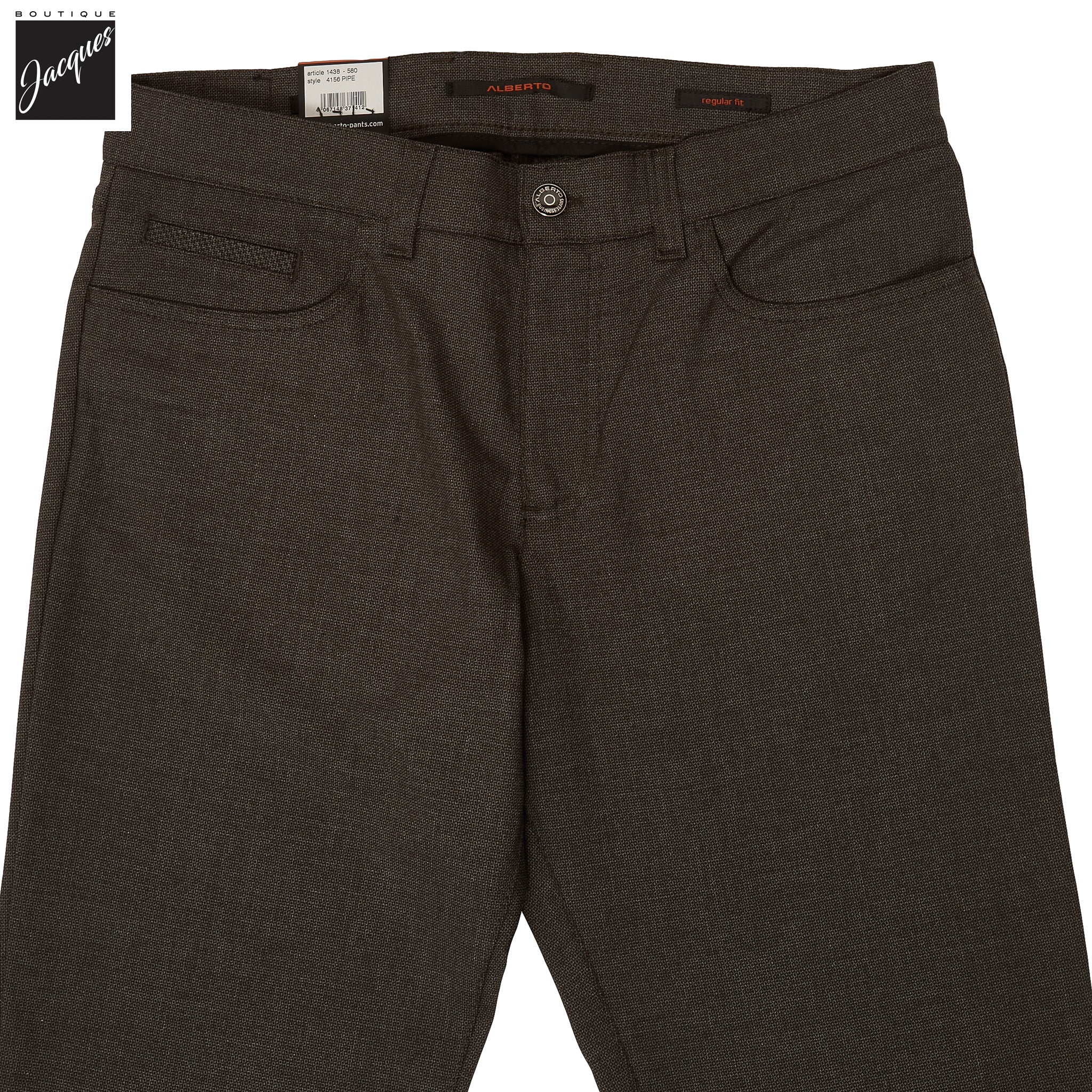 Brown Bi-Colour Double Face Ceramica Pipe Five Pocket Pants - ALBERTO