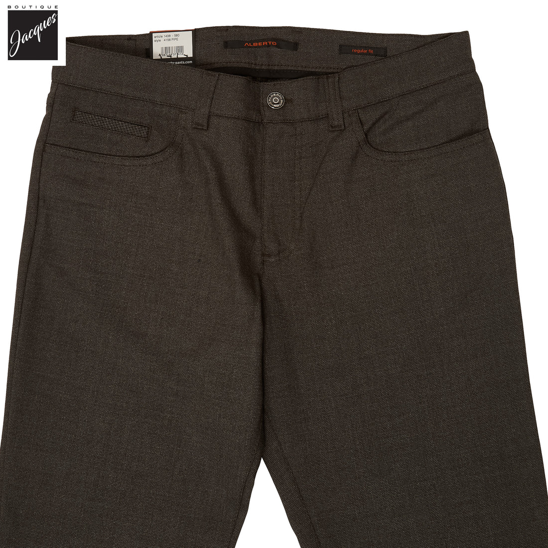 Brown Bi-Colour Double Face Ceramica Pipe Five Pocket Pants - ALBERTO