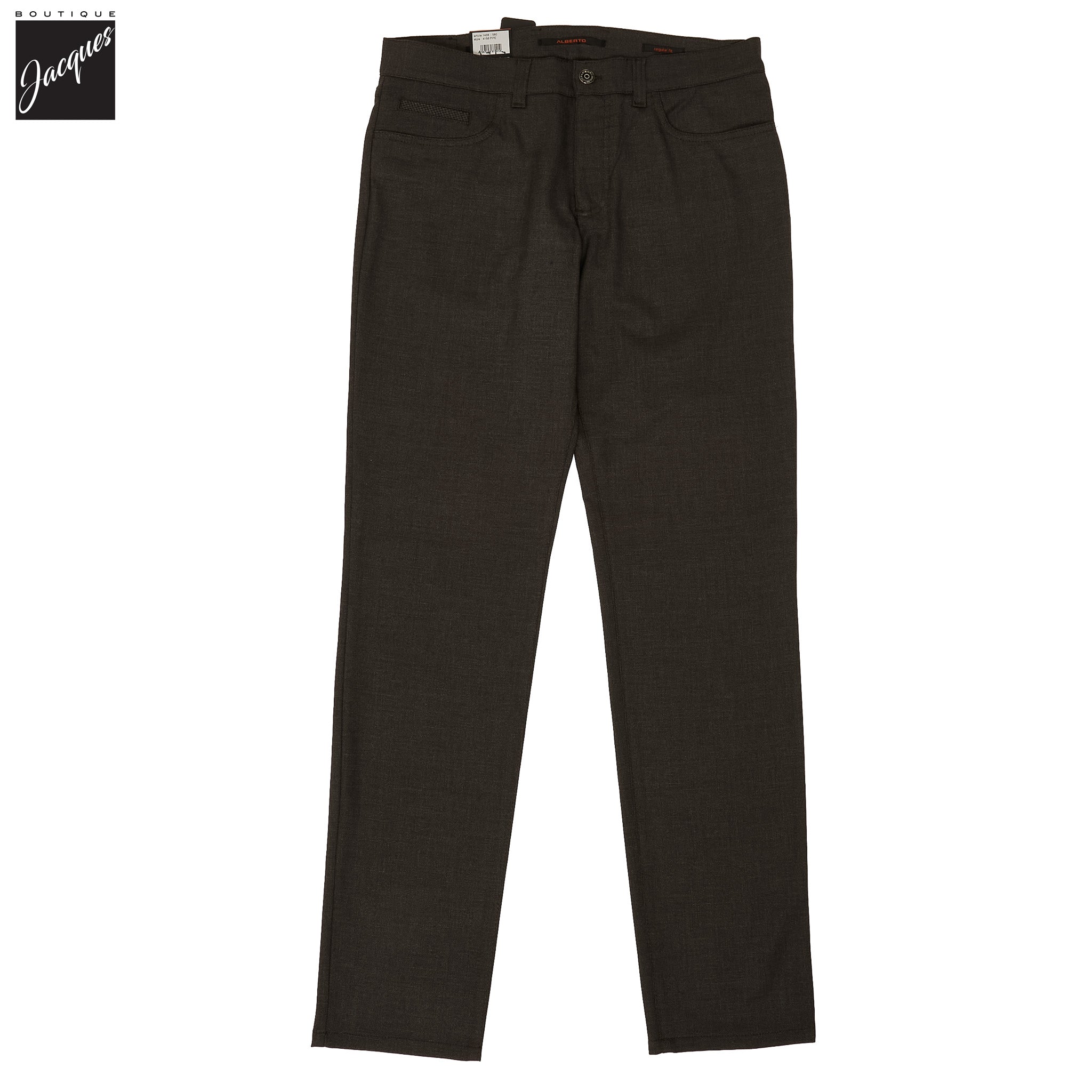 Brown Bi-Colour Double Face Ceramica Pipe Five Pocket Pants - ALBERTO