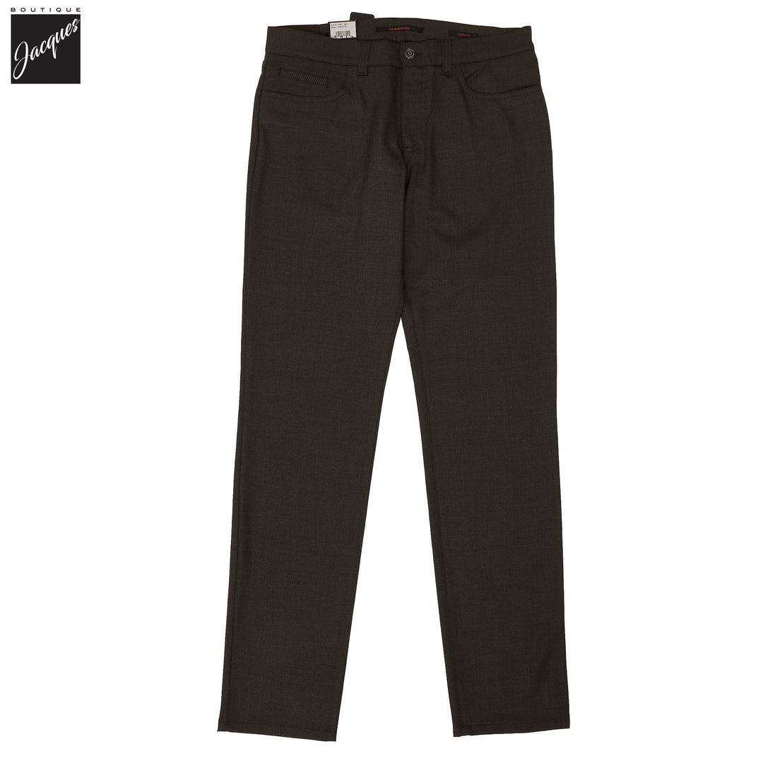 Brown Bi-Colour Double Face Ceramica Pipe Five Pocket Pants - ALBERTO