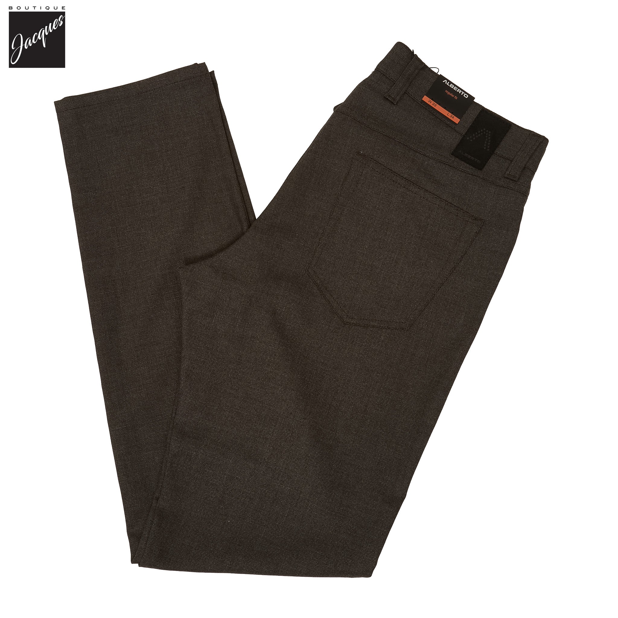 Brown Bi-Colour Double Face Ceramica Pipe Five Pocket Pants - ALBERTO