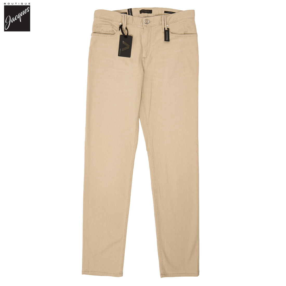 Beige Premium Regular Fit Soft Ultralight Five Pocket Pants - ALBERTO - Boutique Jacques International