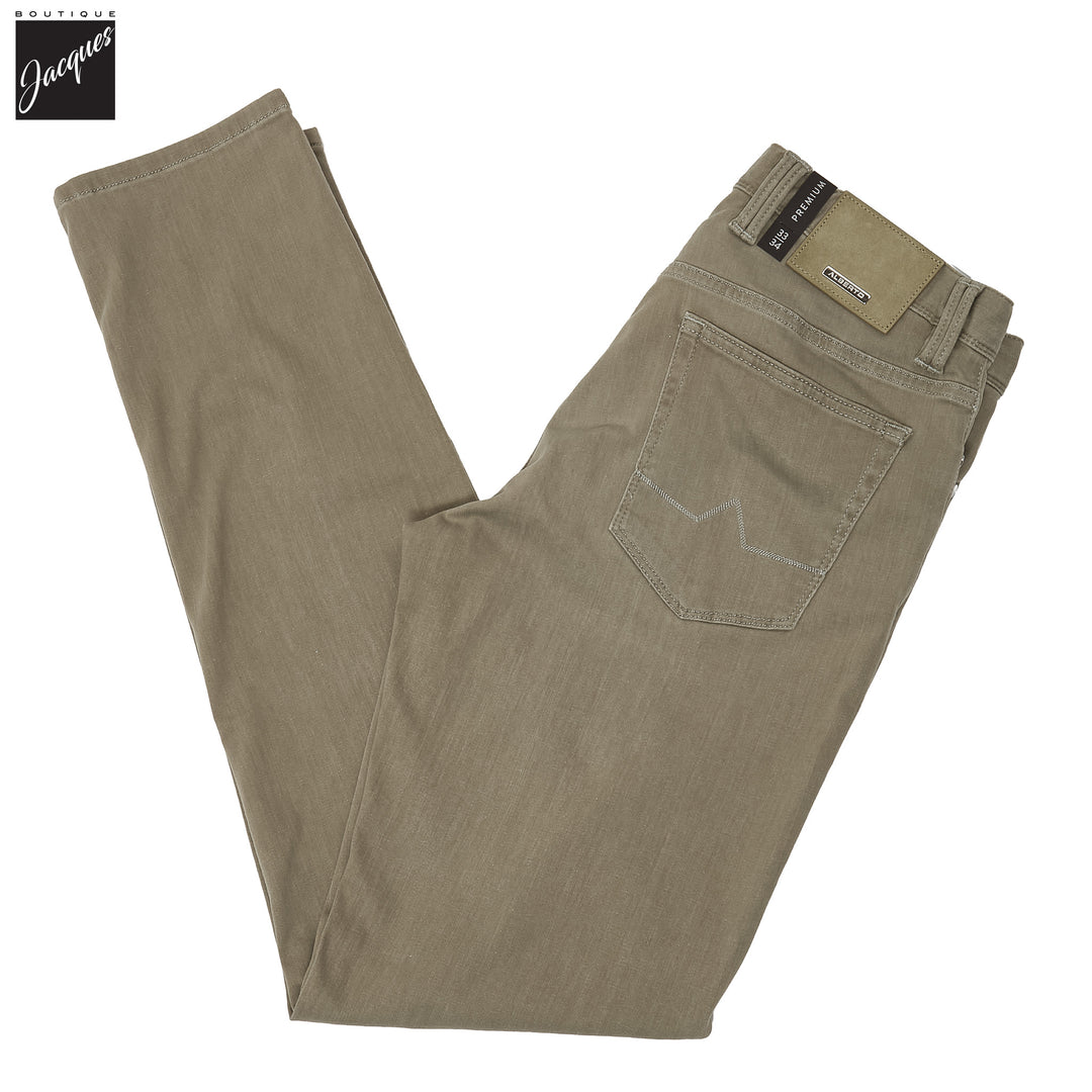 Sage Green Premium Regular Fit Soft Ultralight Five Pocket Pants - ALBERTO - Boutique Jacques International