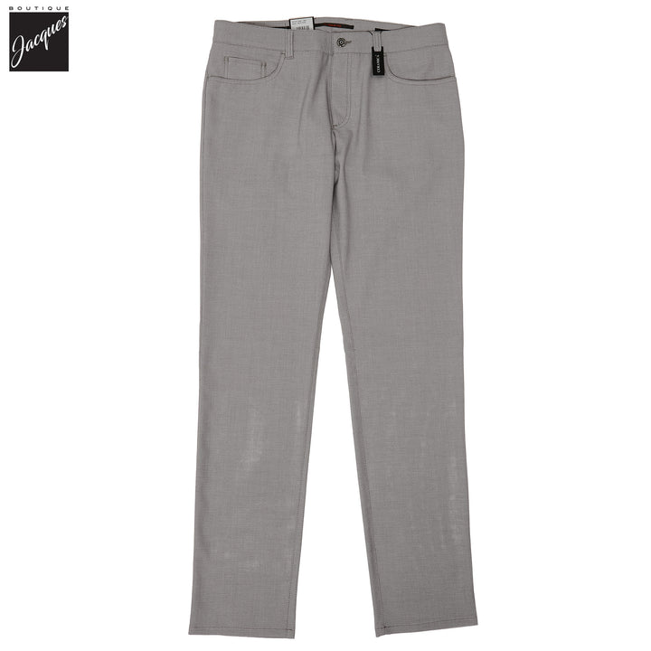 Light Gray Two-Tone Ceramica Pipe Regular Fit Five Pocket Pants - ALBERTO - Boutique Jacques International