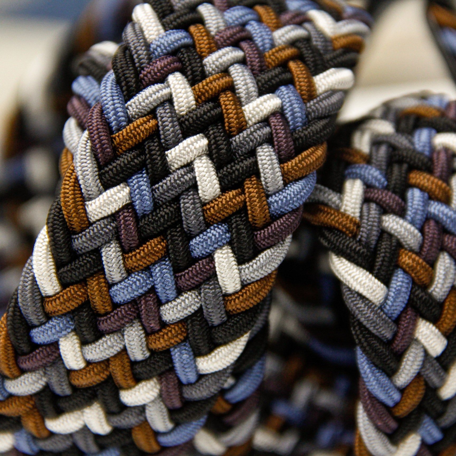 Brown & Blue Mélange Woven Belt - Anderson's