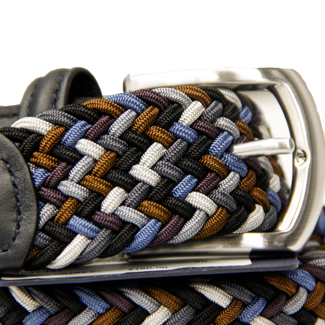 Brown & Blue Mélange Woven Belt - Anderson's