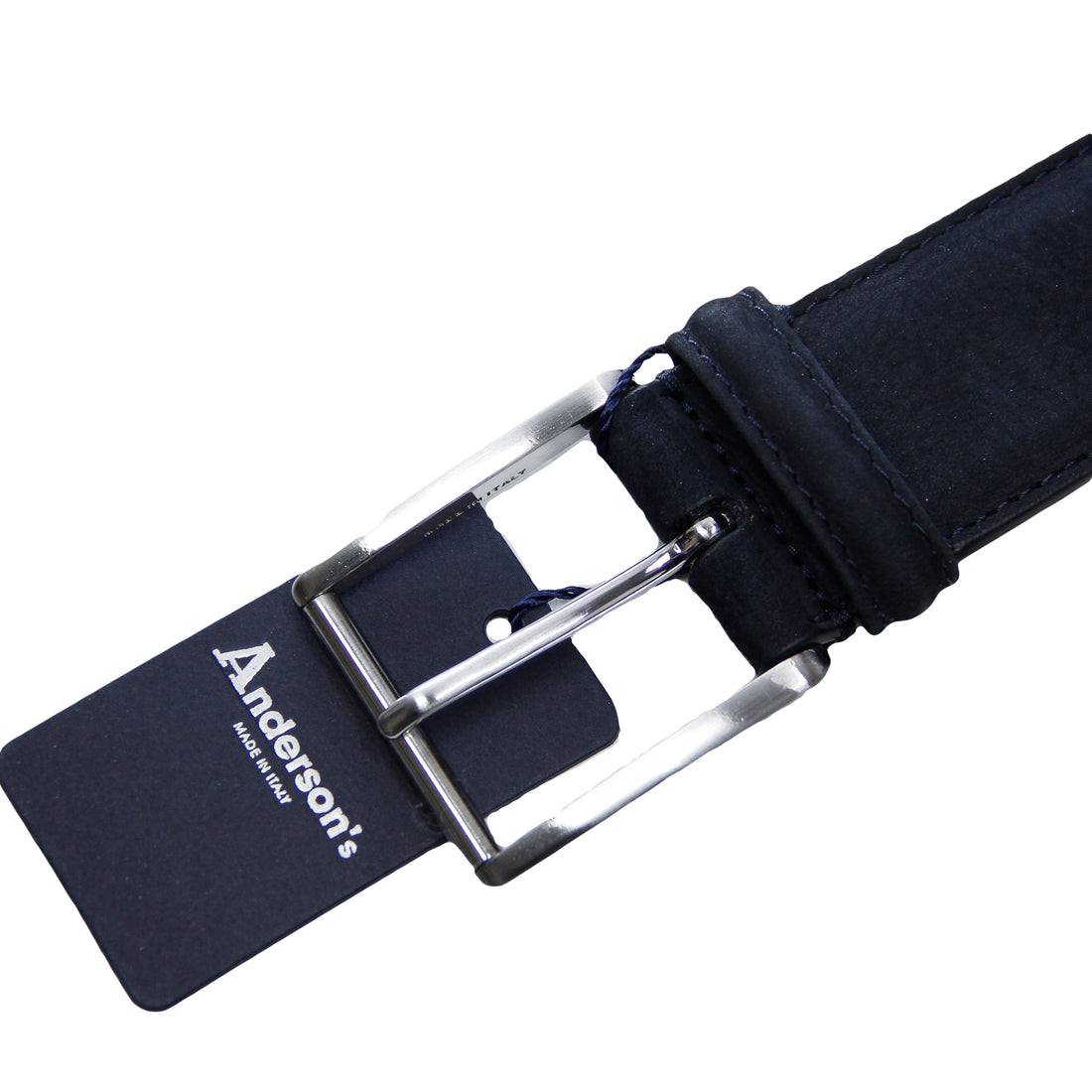 Midnight Blue Nubuck Soft Suede Leather Belt - Anderson's