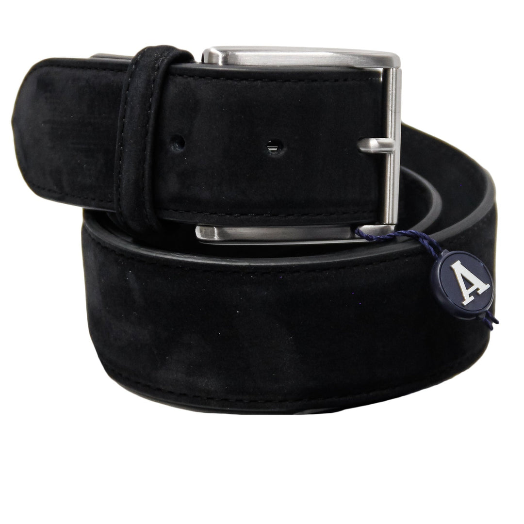 Black Nubuck Soft Suede Leather Belt - Anderson's