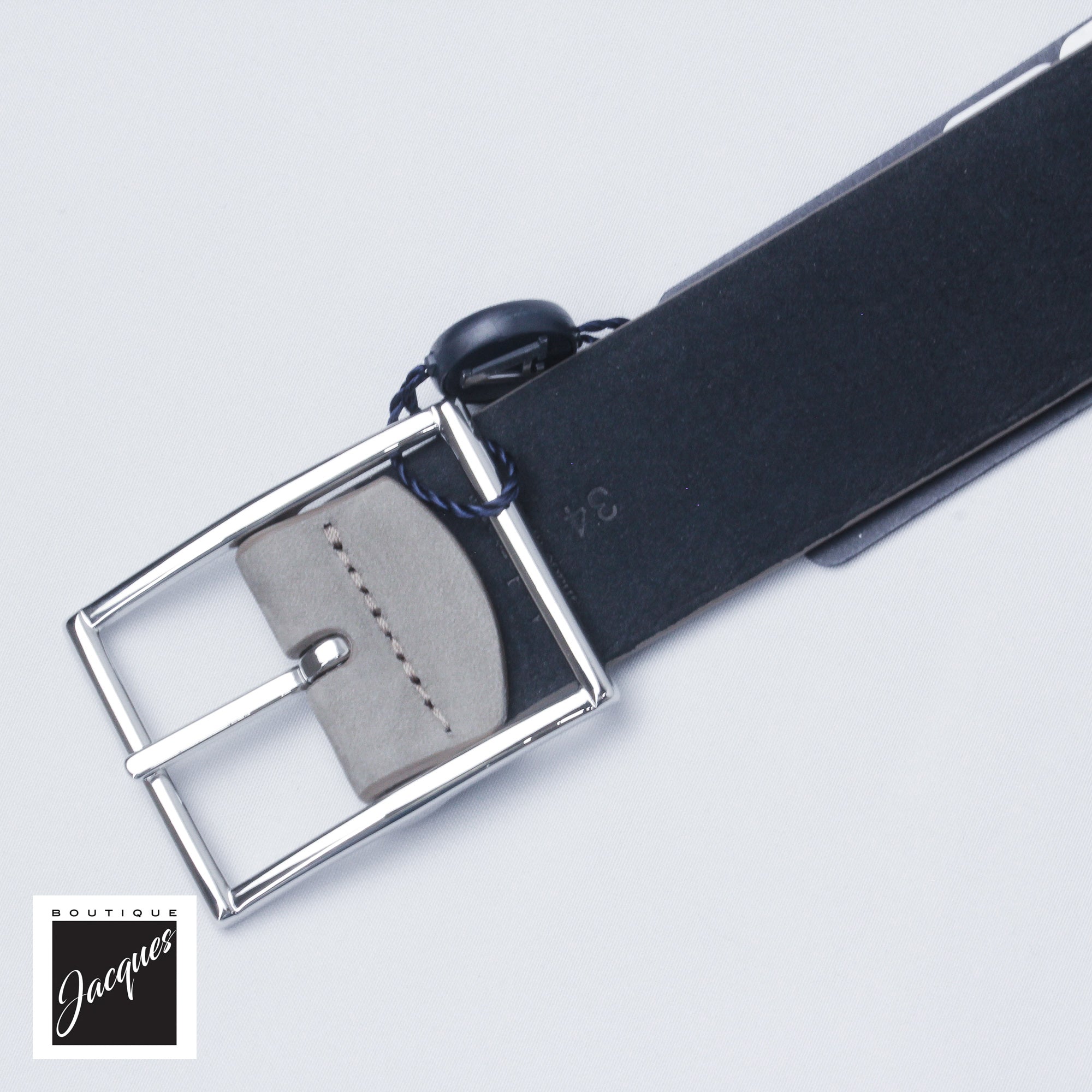 Taupe and Navy Reversible Nubuck Suede Leather Belt - Anderson's