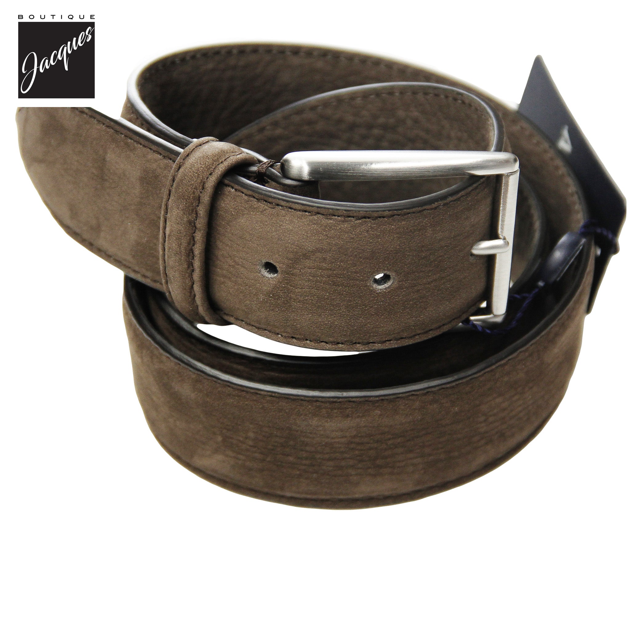 Taupe Brown Nubuck Soft Suede Leather Belt - Anderson's