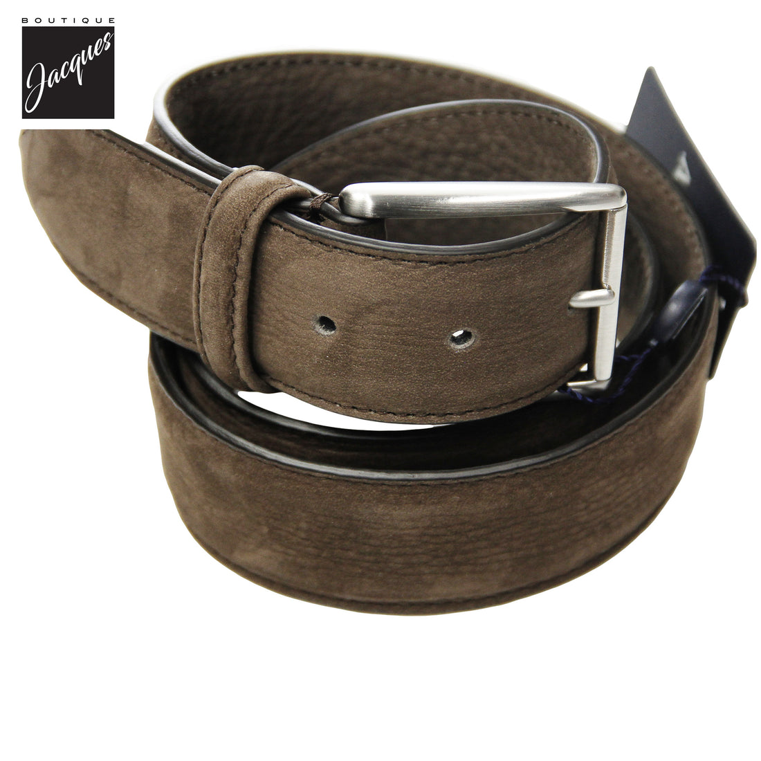 Taupe Brown Nubuck Soft Suede Leather Belt - Anderson's