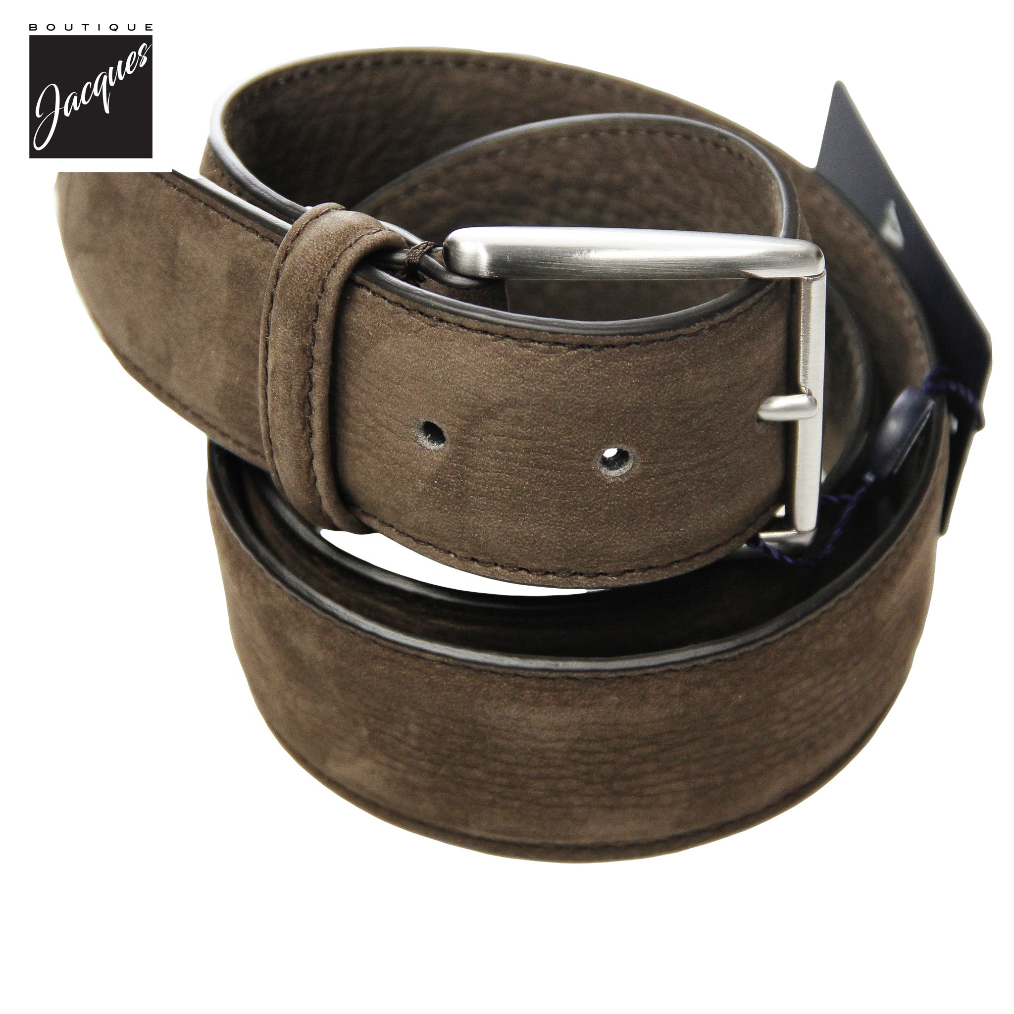 Taupe Brown Nubuck Soft Suede Leather Belt - Anderson's