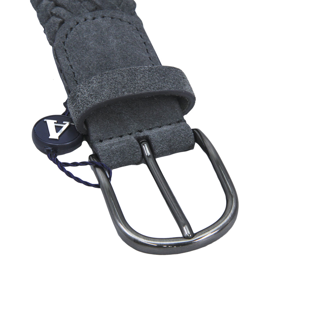 Gray Woven Suede Pin-Buckle Belt - Anderson's