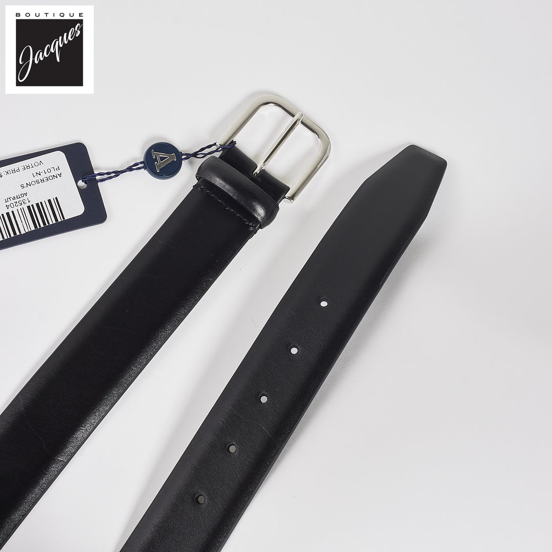 Black Nappa Calf Leather Belt - Anderson's