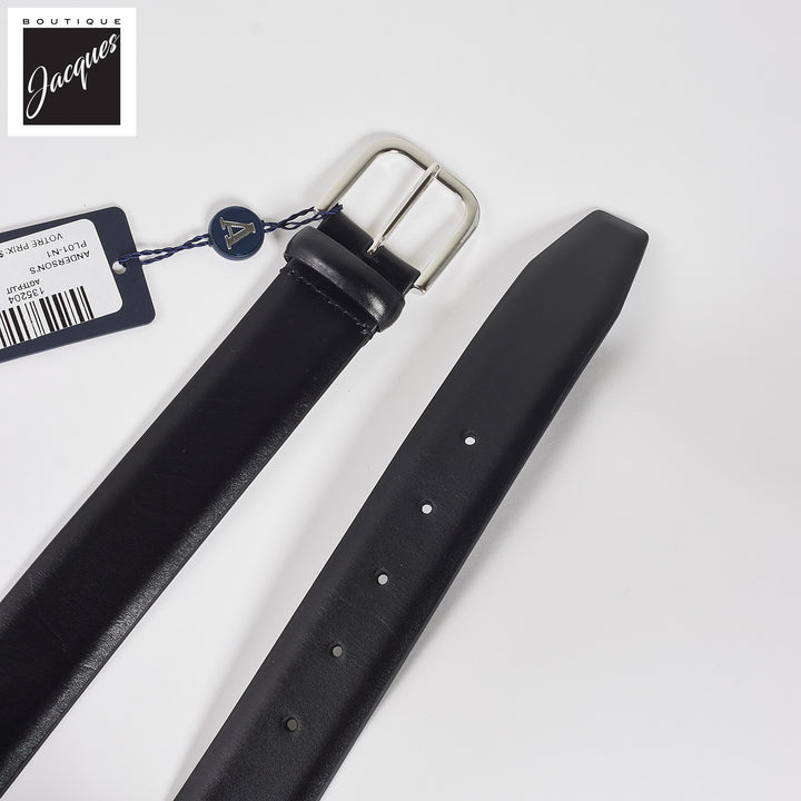 Black Nappa Calf Leather Belt - Anderson's