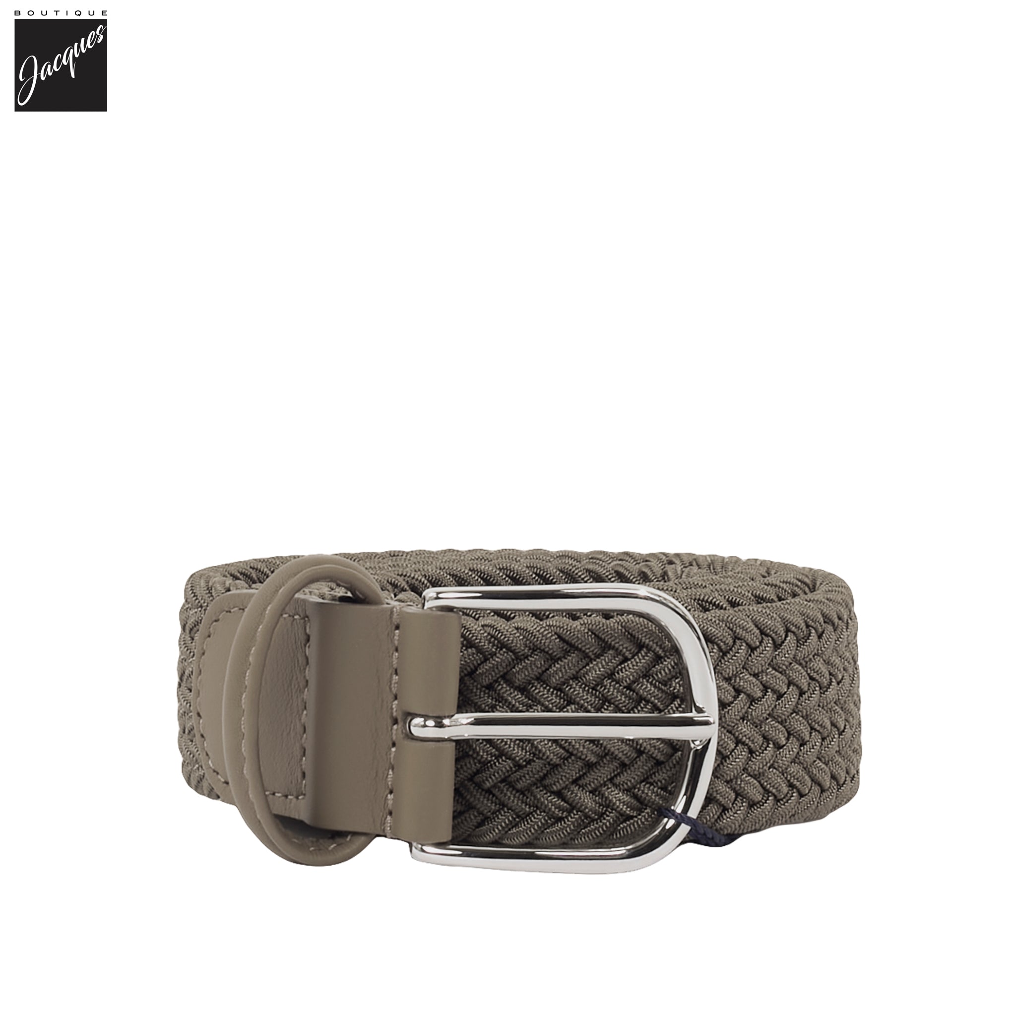 Light Taupe Solid Woven Elastic Belt - Anderson's - Boutique Jacques International
