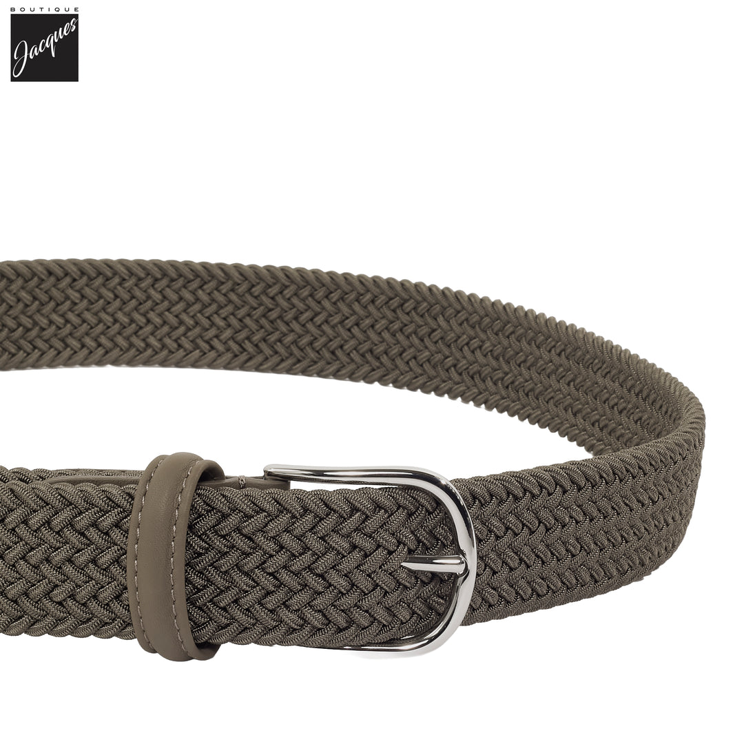 Light Taupe Solid Woven Elastic Belt - Anderson's - Boutique Jacques International