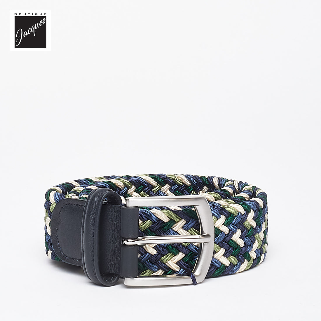 Blue & Green Multicolour Woven Elastic Belt - Anderson's - Boutique Jacques International