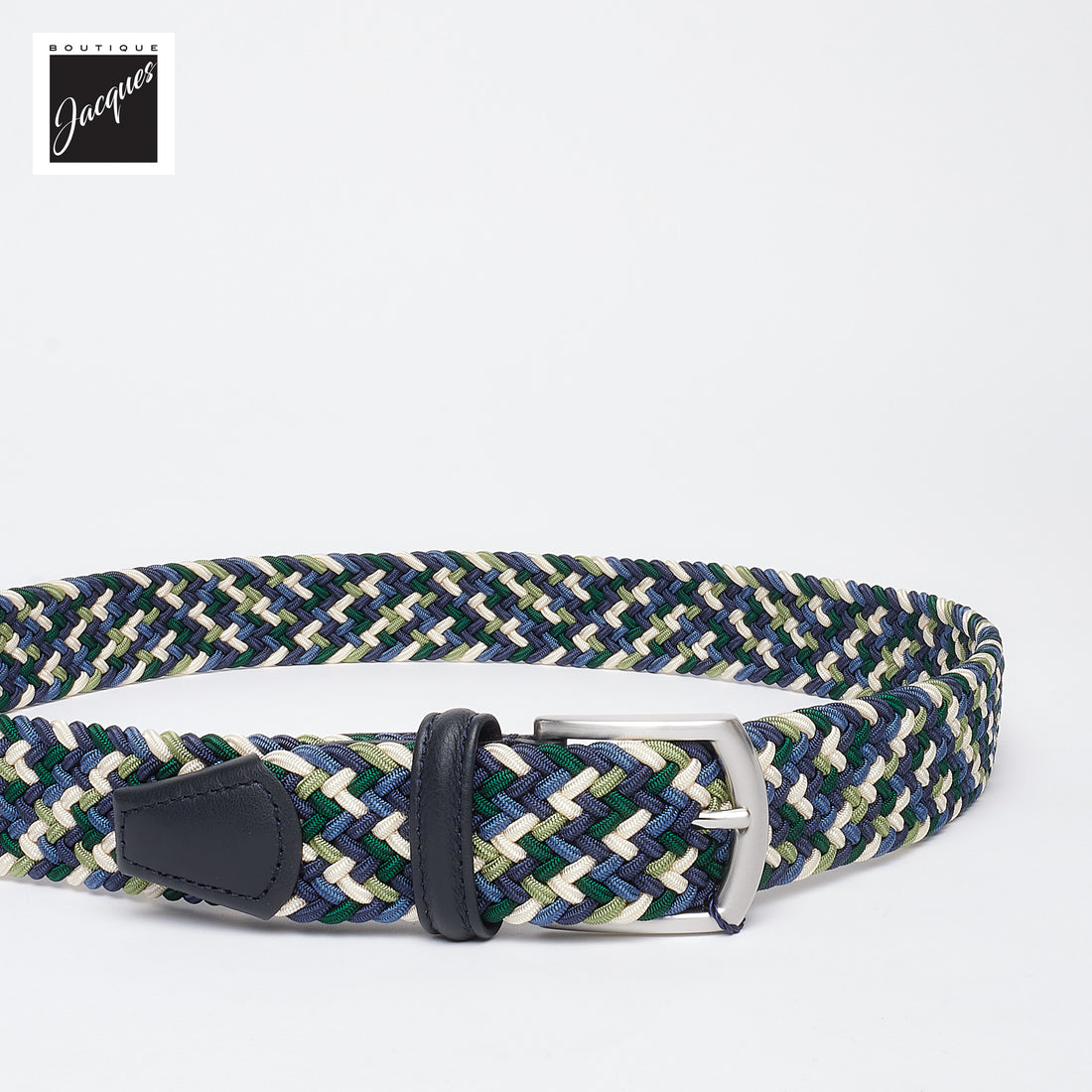 Blue & Green Multicolour Woven Elastic Belt - Anderson's - Boutique Jacques International