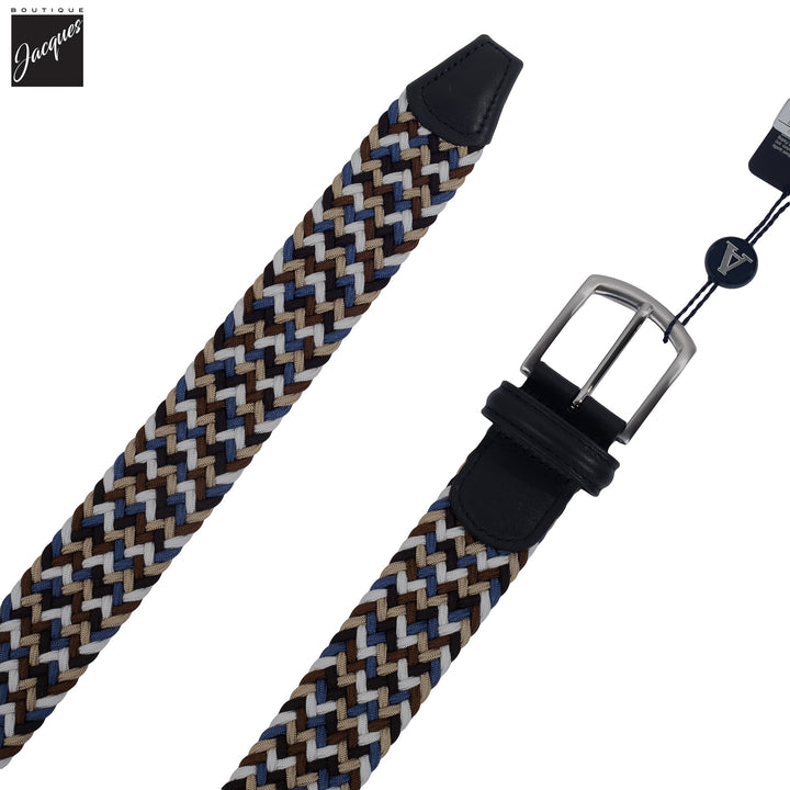 Blue & Brown Multicolour Woven Elastic Belt - Anderson's - Boutique Jacques International
