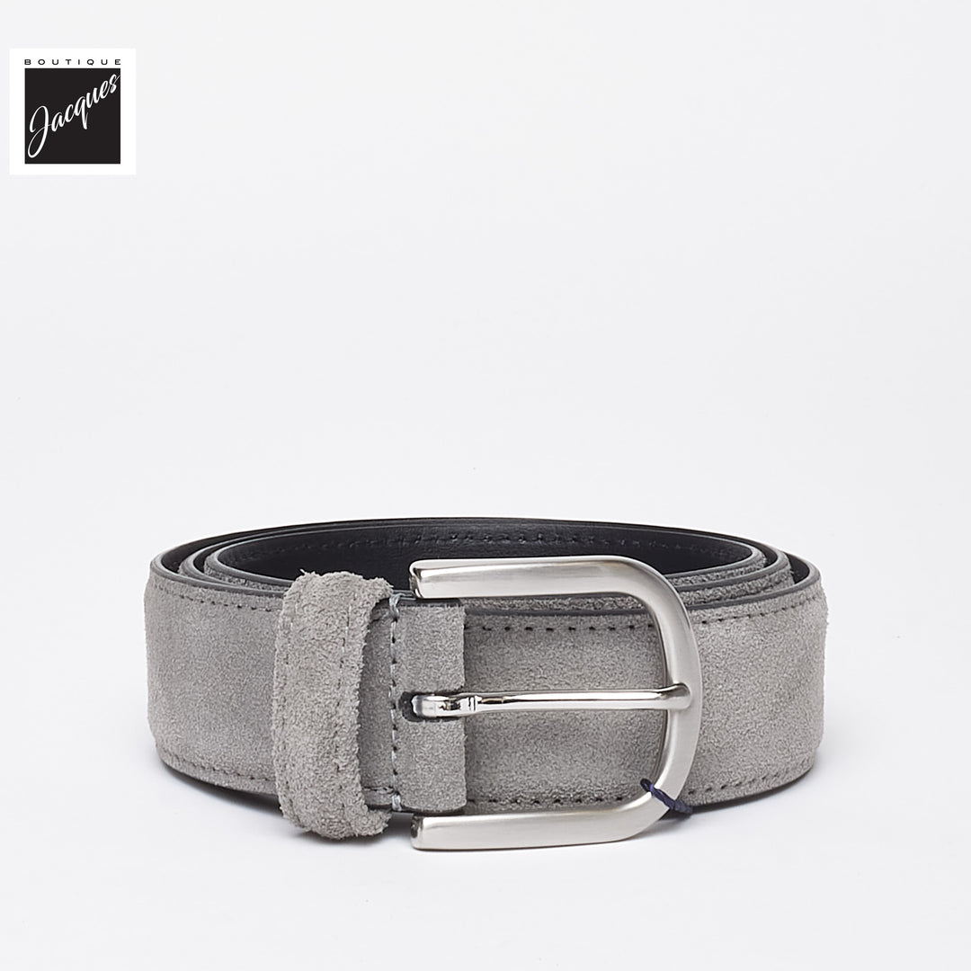 Mid Gray Suede Belt - Anderson's