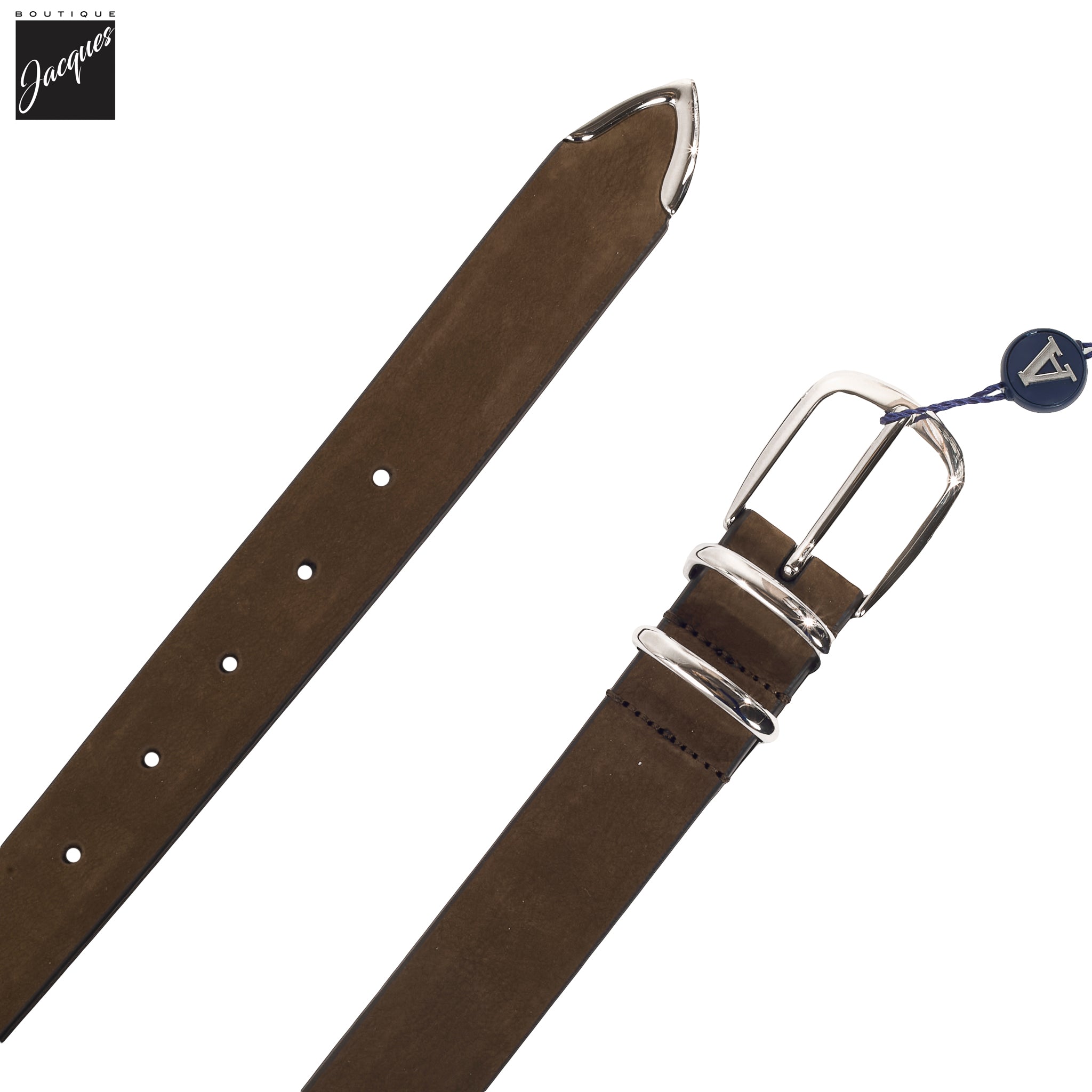 Brown Soft Nubuck Suede Leather Casual Belt - Anderson's - Boutique Jacques International