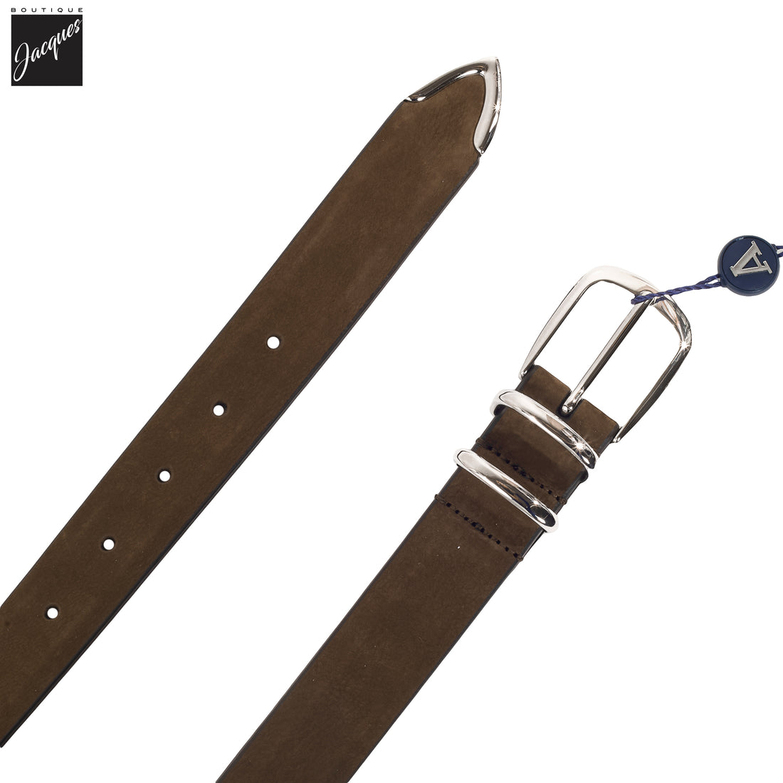 Brown Soft Nubuck Suede Leather Casual Belt - Anderson's - Boutique Jacques International