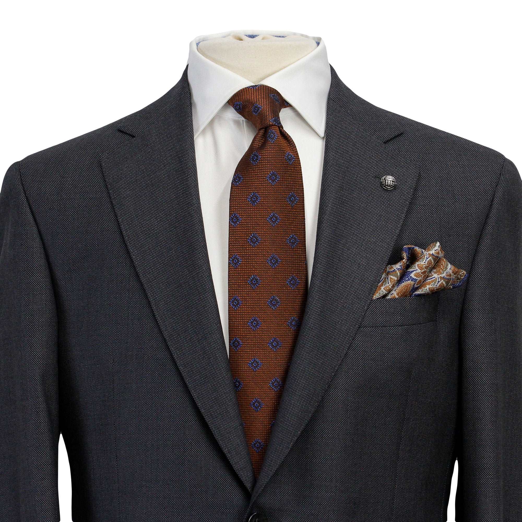 Anniversary Charcoal Nailhead Mason Contemporary Fit Wool Suit - Jack Victor
