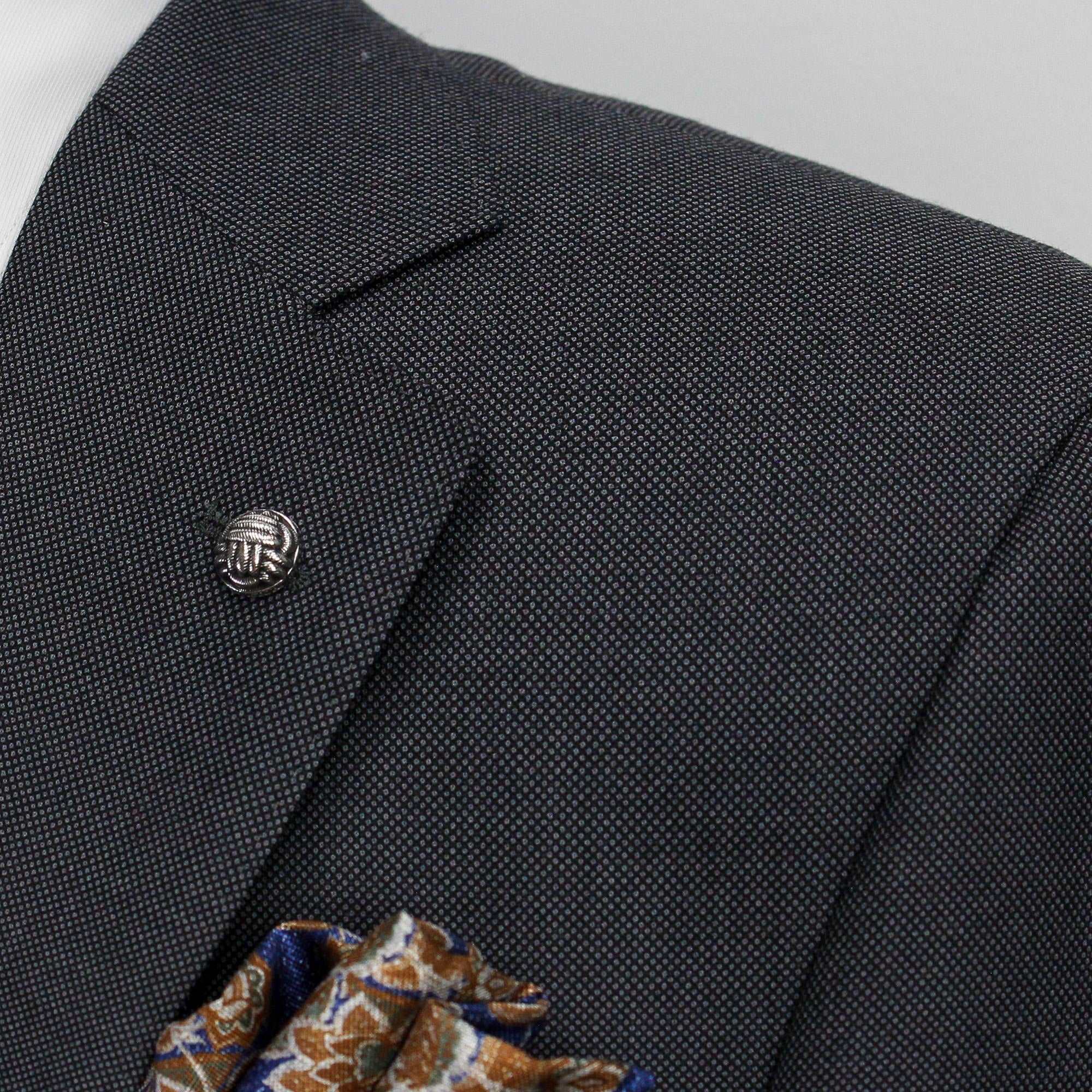 Anniversary Charcoal Nailhead Mason Contemporary Fit Wool Suit - Jack Victor