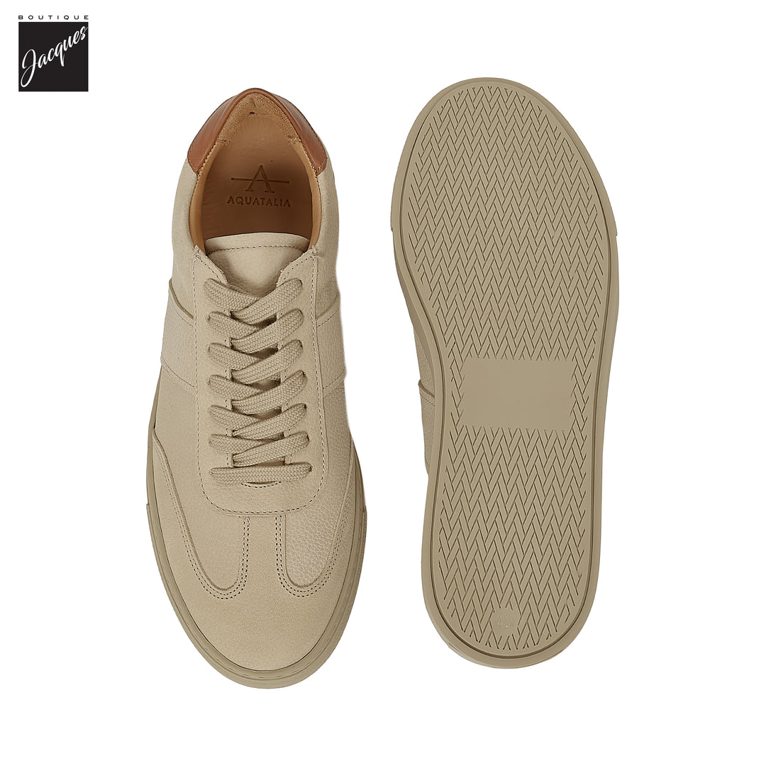 Sand Suede Leather Water-Resistant Metro Sneakers - AQUATALIA - Boutique Jacques International