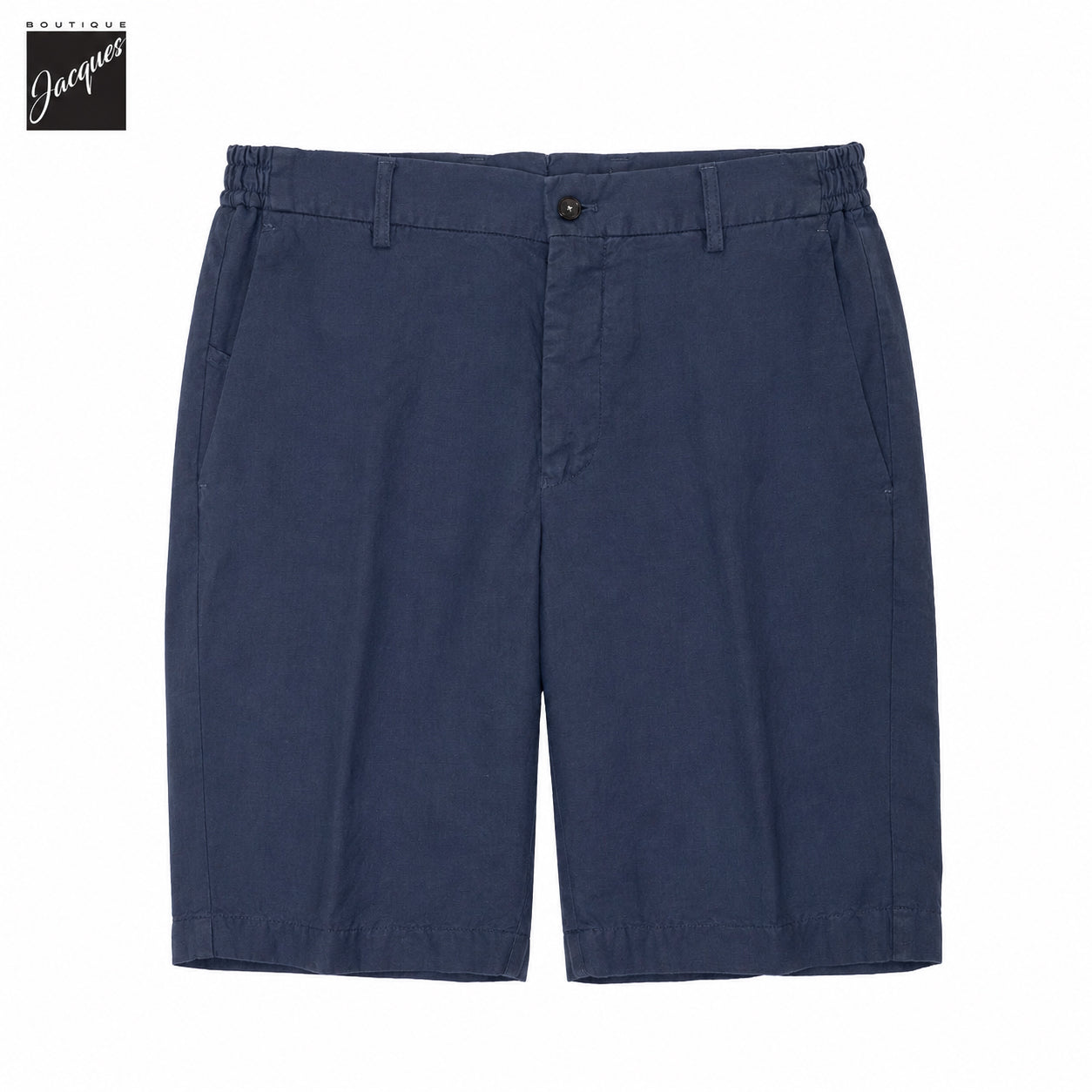 Avio Blue Lyocell-Linen Elax Bermuda Shorts - Berwich - Boutique Jacques International