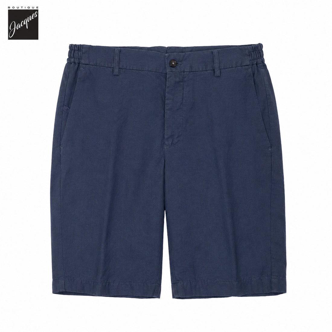 Avio Blue Lyocell-Linen Elax Bermuda Shorts - Berwich - Boutique Jacques International