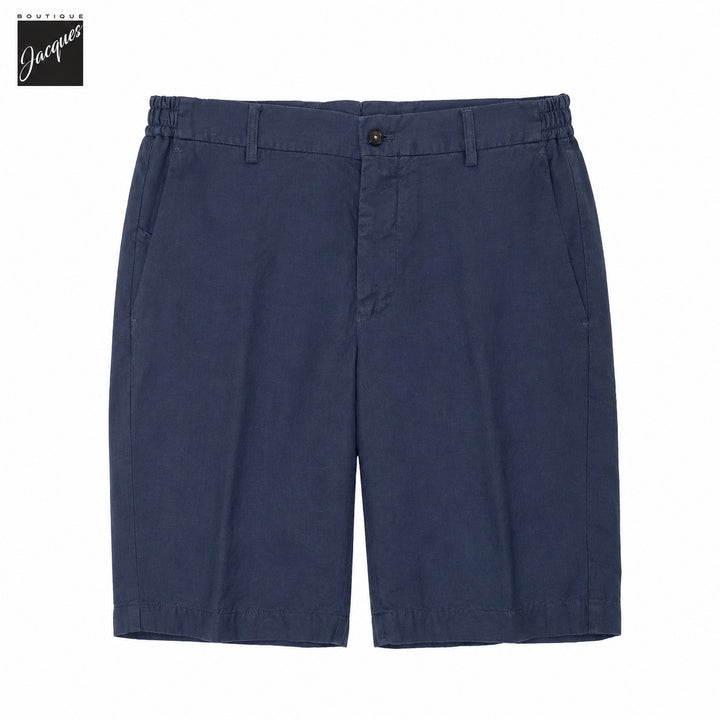 Avio Blue Lyocell-Linen Elax Bermuda Shorts - Berwich - Boutique Jacques International