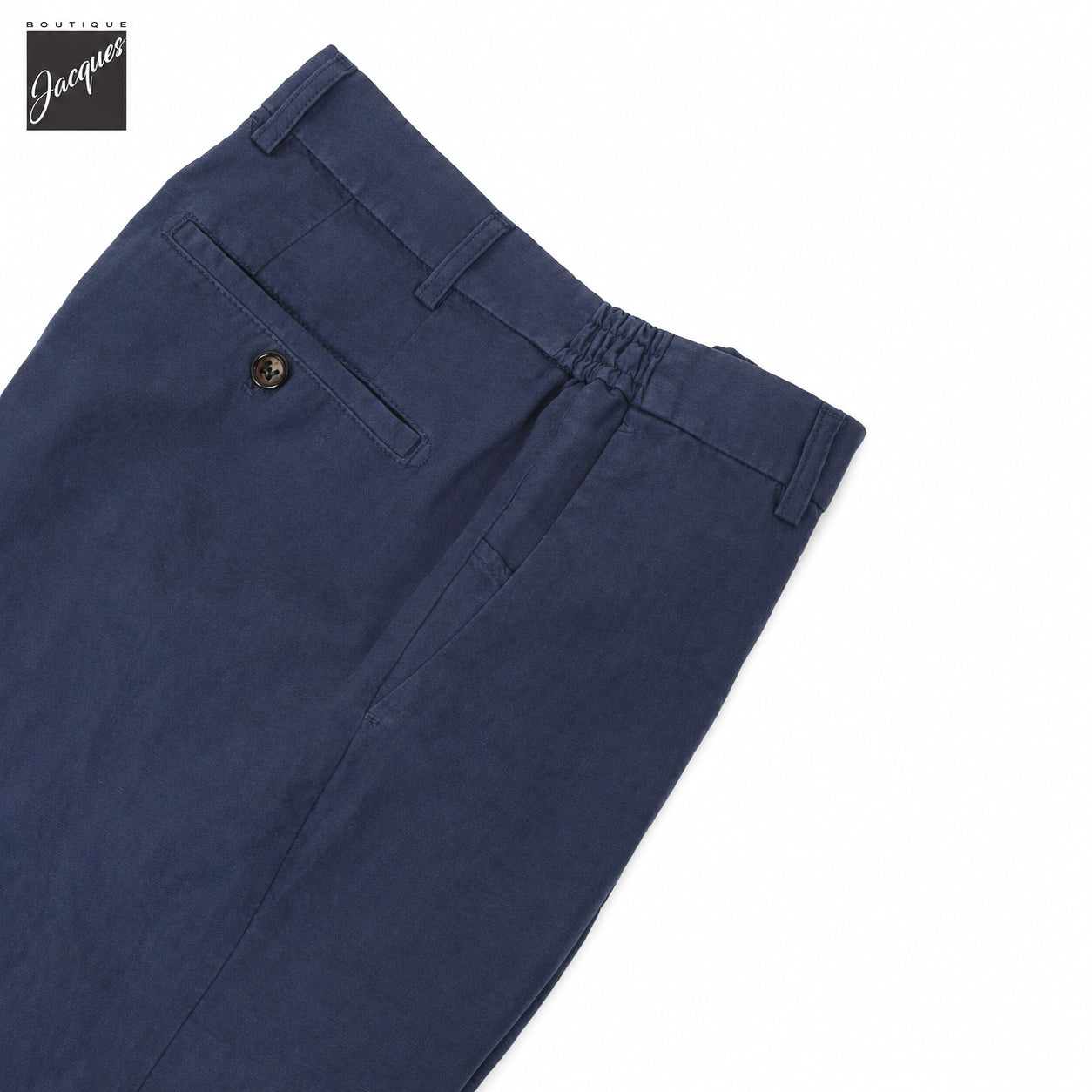Avio Blue Lyocell-Linen Elax Bermuda Shorts - Berwich - Boutique Jacques International