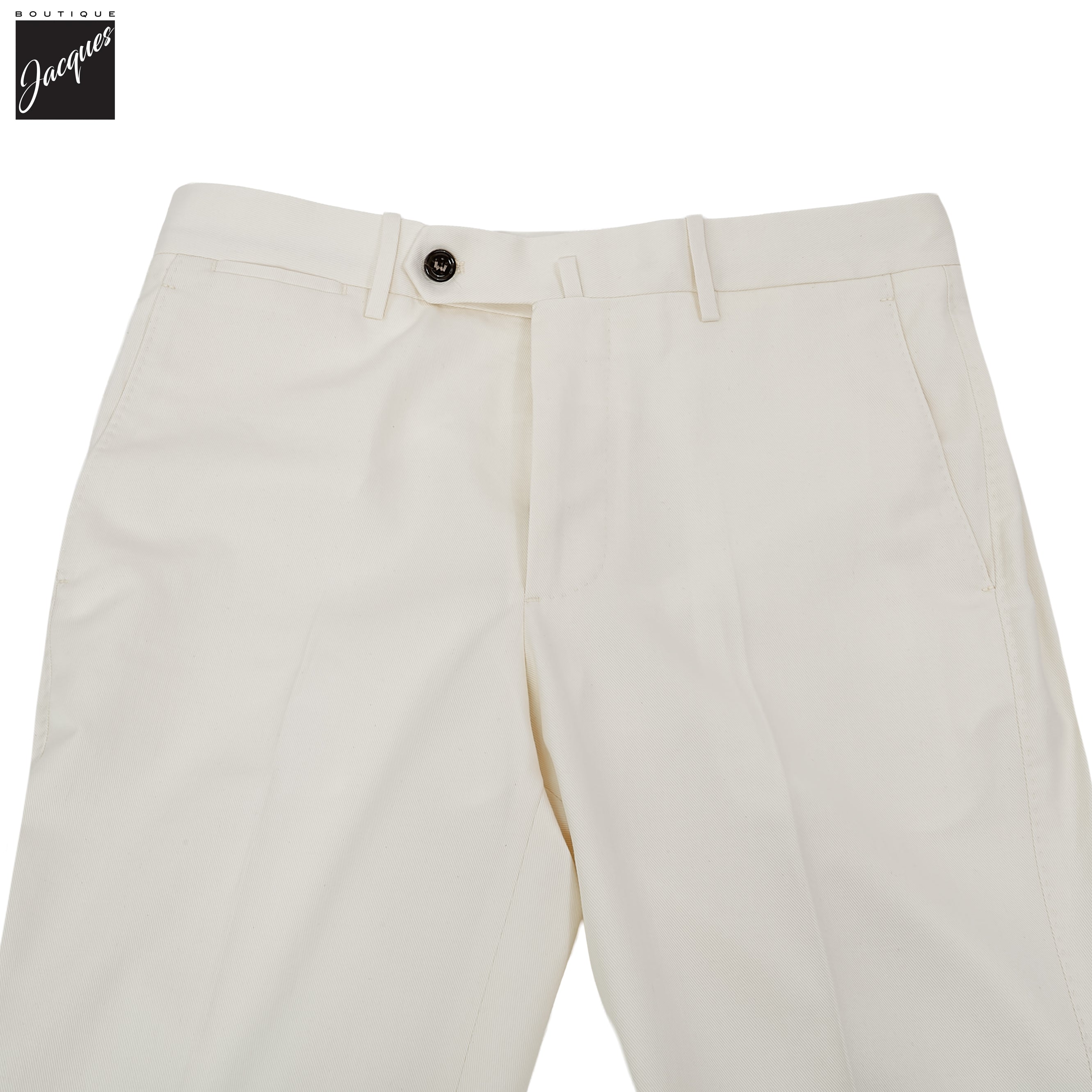 Ecru Cotton-Cashmere Vulcano Lux Trouser - Berwich Platinum - Boutique Jacques International