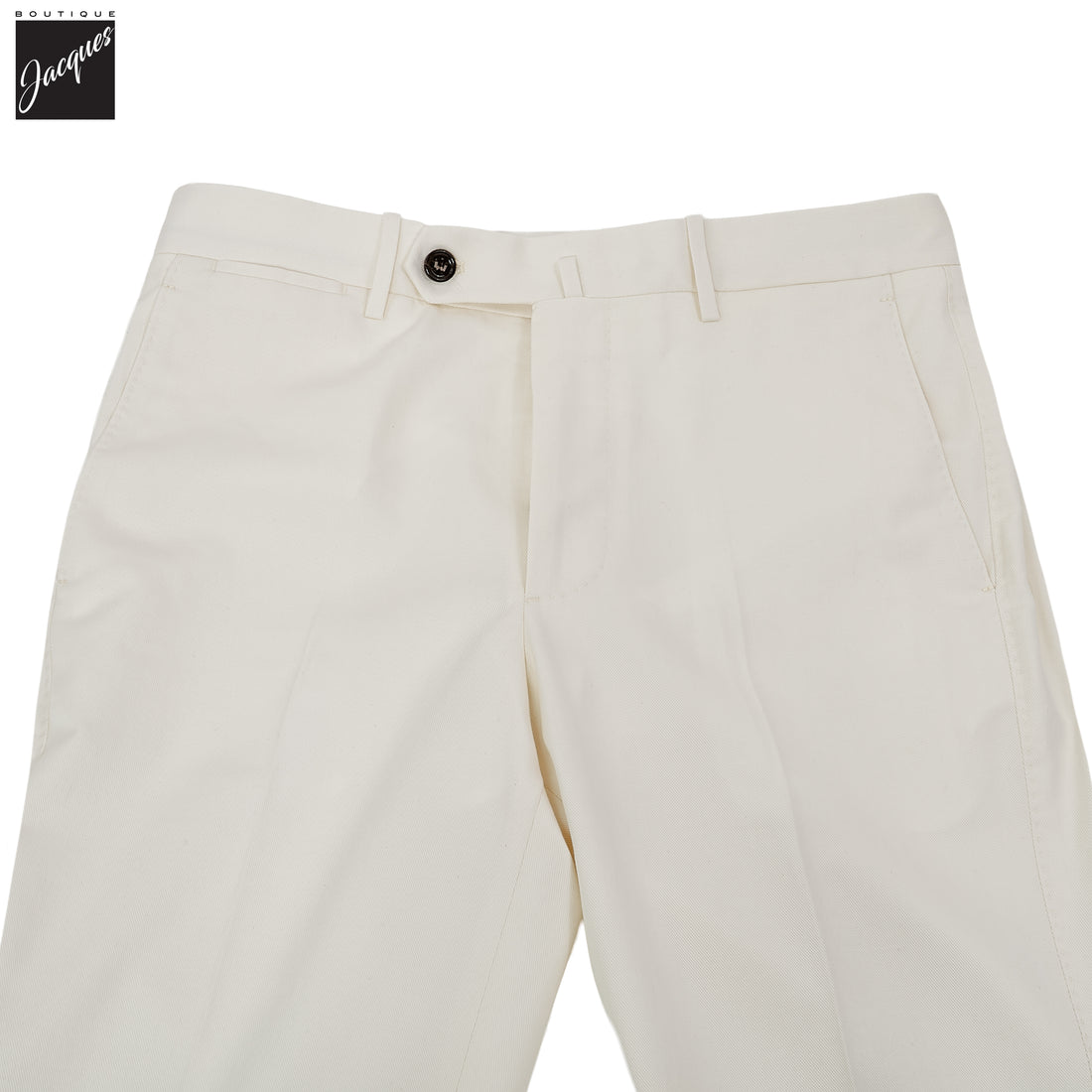 Ecru Cotton-Cashmere Vulcano Lux Trouser - Berwich Platinum - Boutique Jacques International