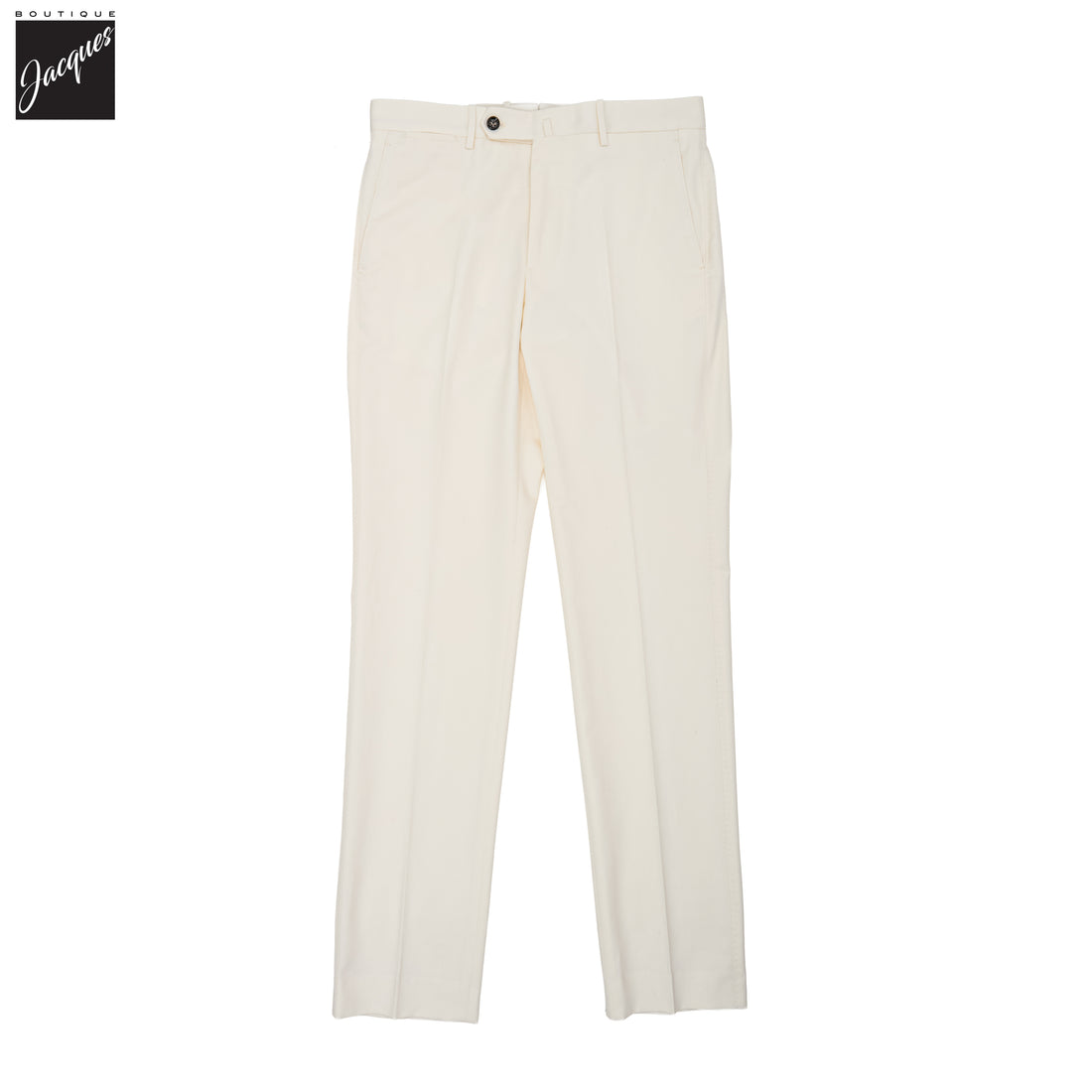 Ecru Cotton-Cashmere Vulcano Lux Trouser - Berwich Platinum - Boutique Jacques International