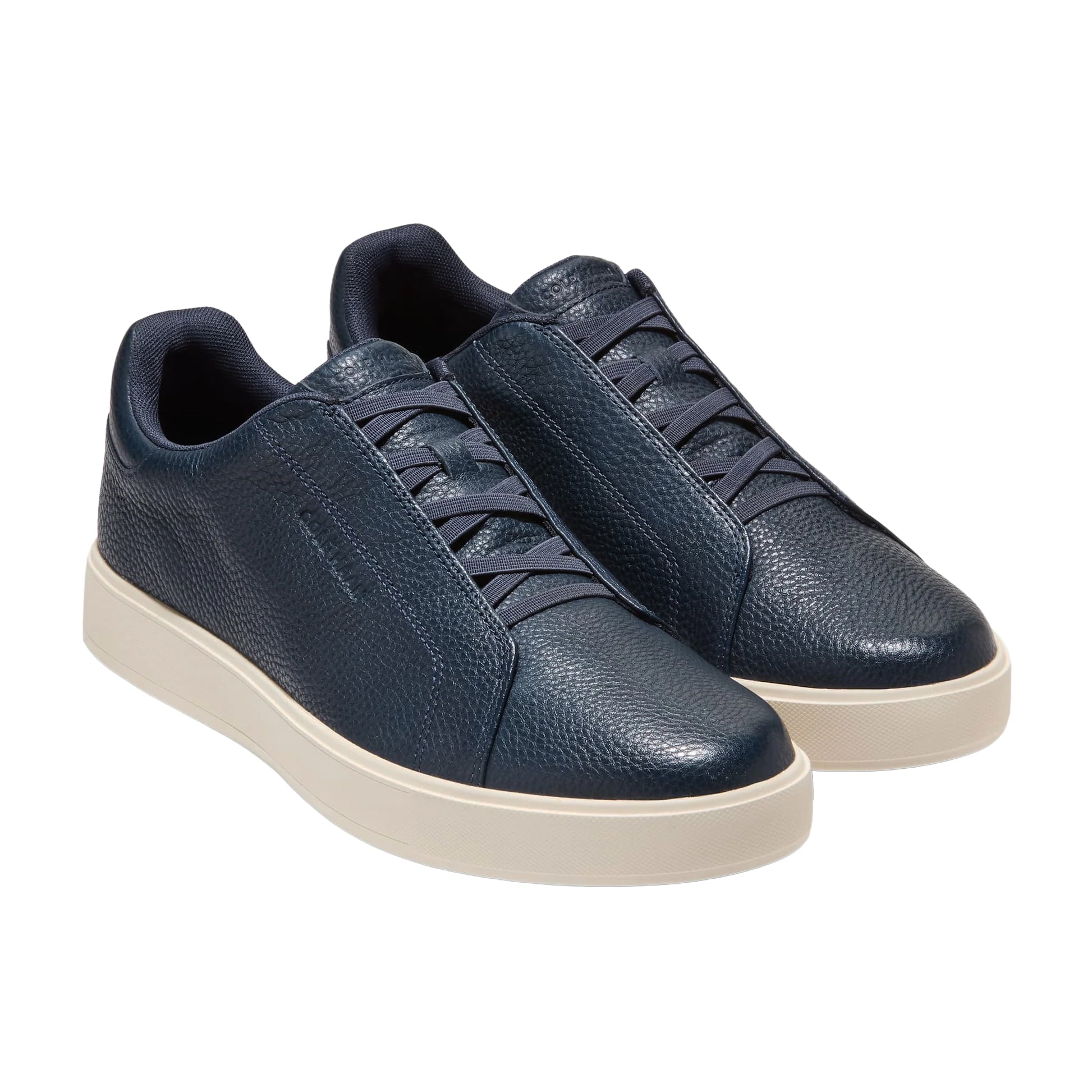 Navy / Ivory Tumbled Leather GrandPrø Luxe Slip-On Sneakers - Cole Haan - Boutique Jacques International