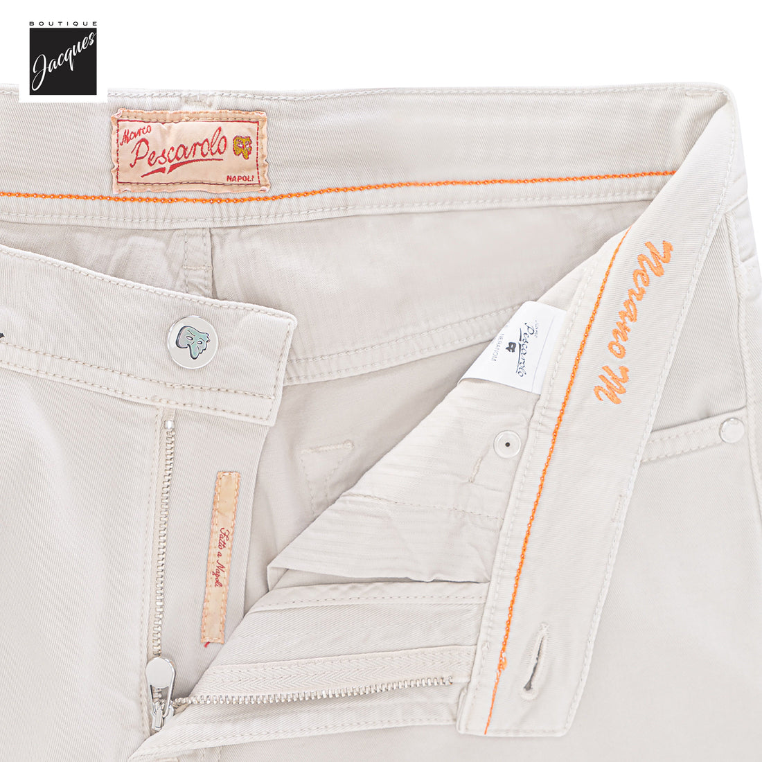 Beige Cotton-Cashmere Nerano M Tailored Fit Five Pocket Pants - Marco Pescarolo