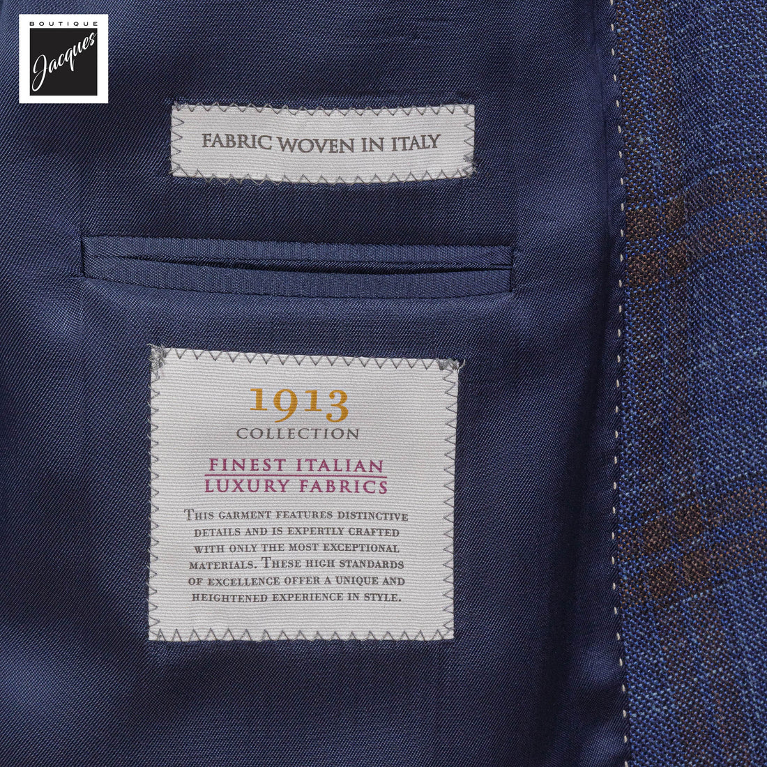 Blue Check Wool/Silk/Linen McAllen Contemporary Fit Sport Jacket - Jack Victor 1913