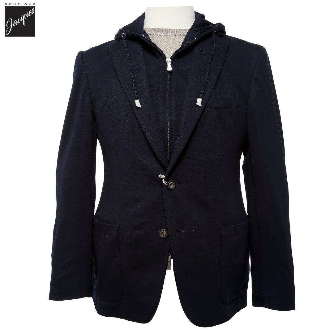 Blue Loro Piana Super 150's Wool Knitted Hybrid Sport Jacket - ELEVENTY PLATINUM - Boutique Jacques International
