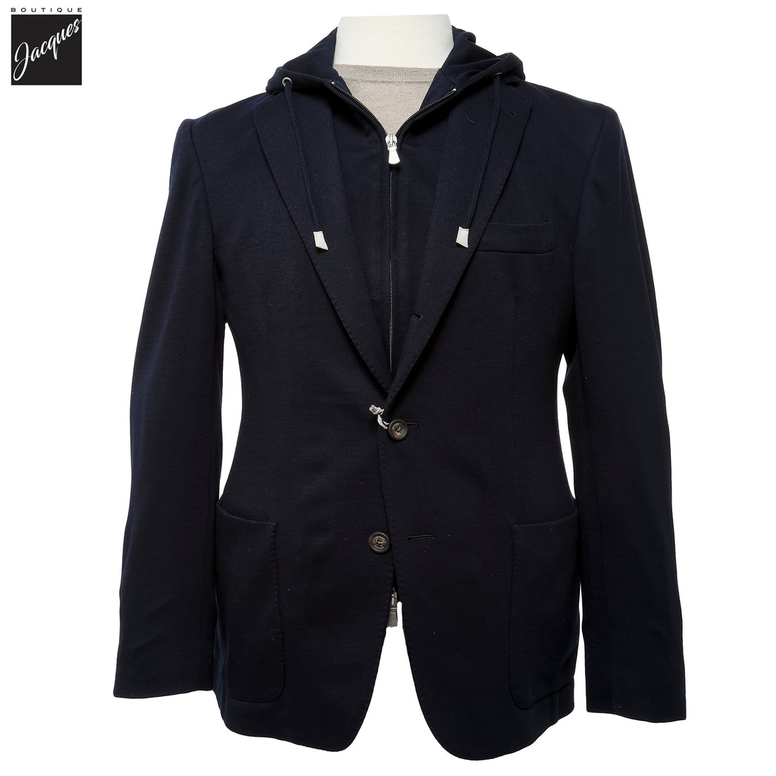 Blue Loro Piana Super 150's Wool Knitted Hybrid Sport Jacket - ELEVENTY PLATINUM - Boutique Jacques International