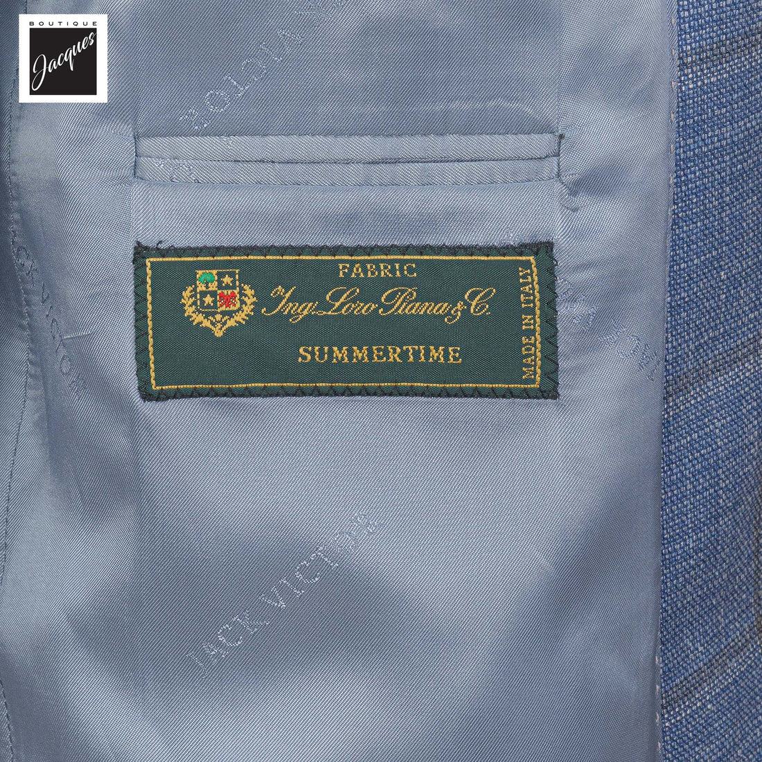 Blue & Brown Windowpane Wool/Silk/Linen Midland Fit Sport Jacket - Jack Victor