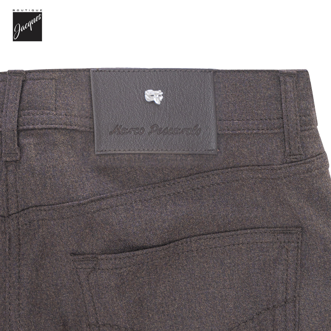 Brown Wool-Cashmere Flannel Nerano M Tailored Fit Five Pocket Pants - Marco Pescarolo