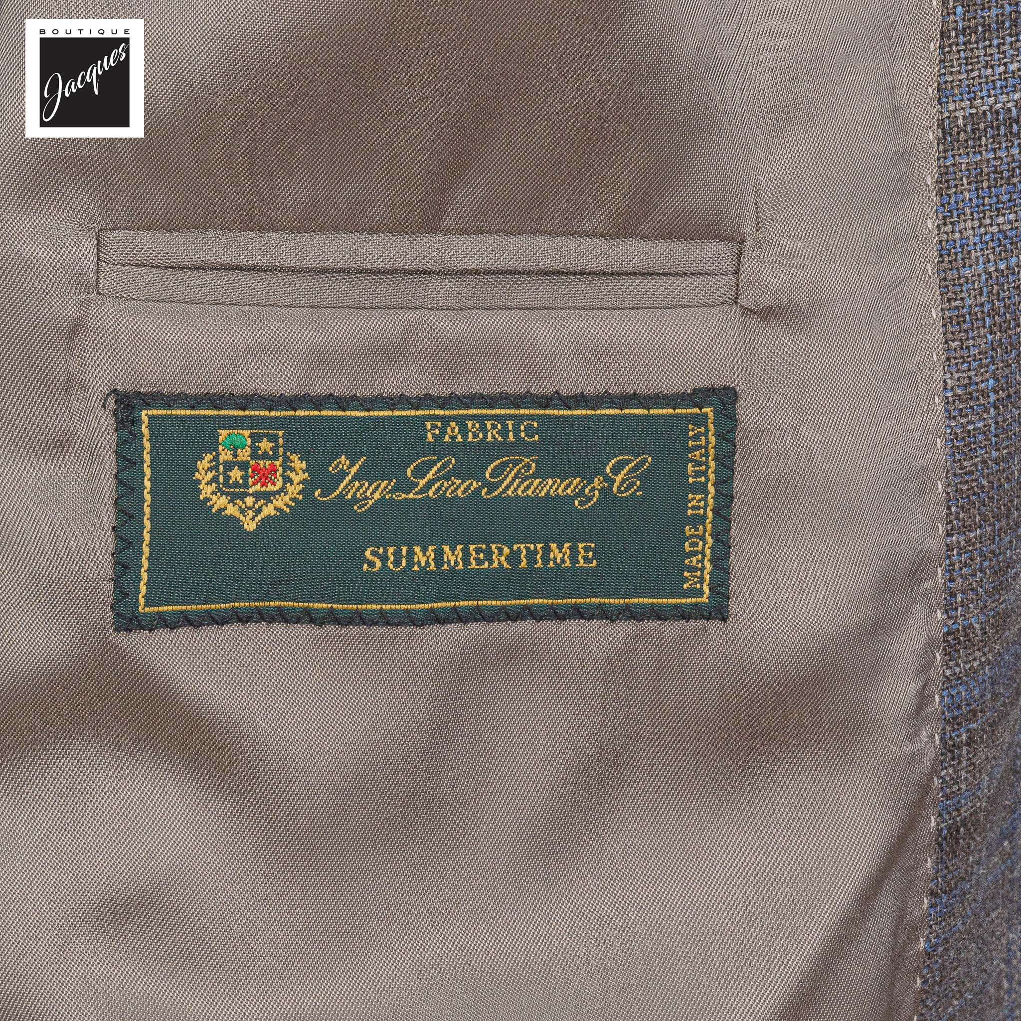 Brown & Blue Check Wool/Silk/Linen Midland Contemporary Fit Sport Jacket - Jack Victor
